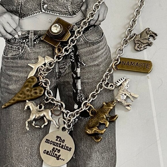 ARTISAN CRAFTED "The Mountains are Calling" Nine Charm Necklace is NWOT! - Picture 2 of 7